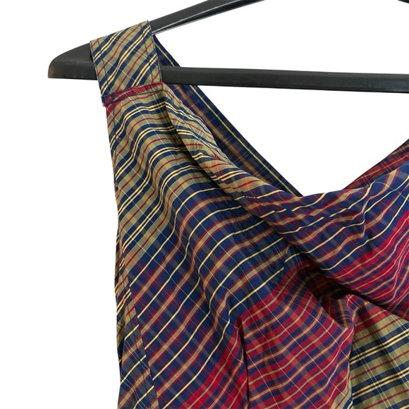 Donoratico By Ding Yong Plaid Fit & Flair Scoop Neck Short Dress Size Small - Picture 2 of 13